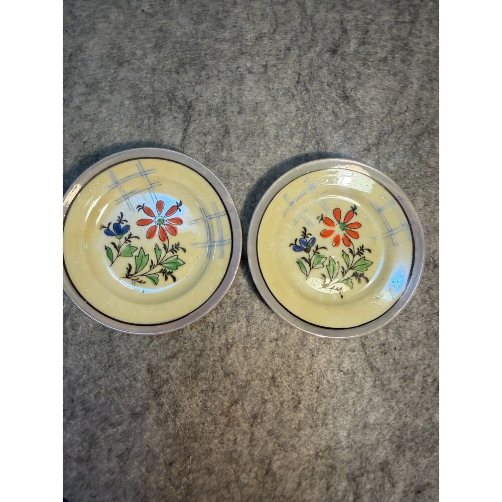Vintage Japanese Lusterware Miniature Saucers